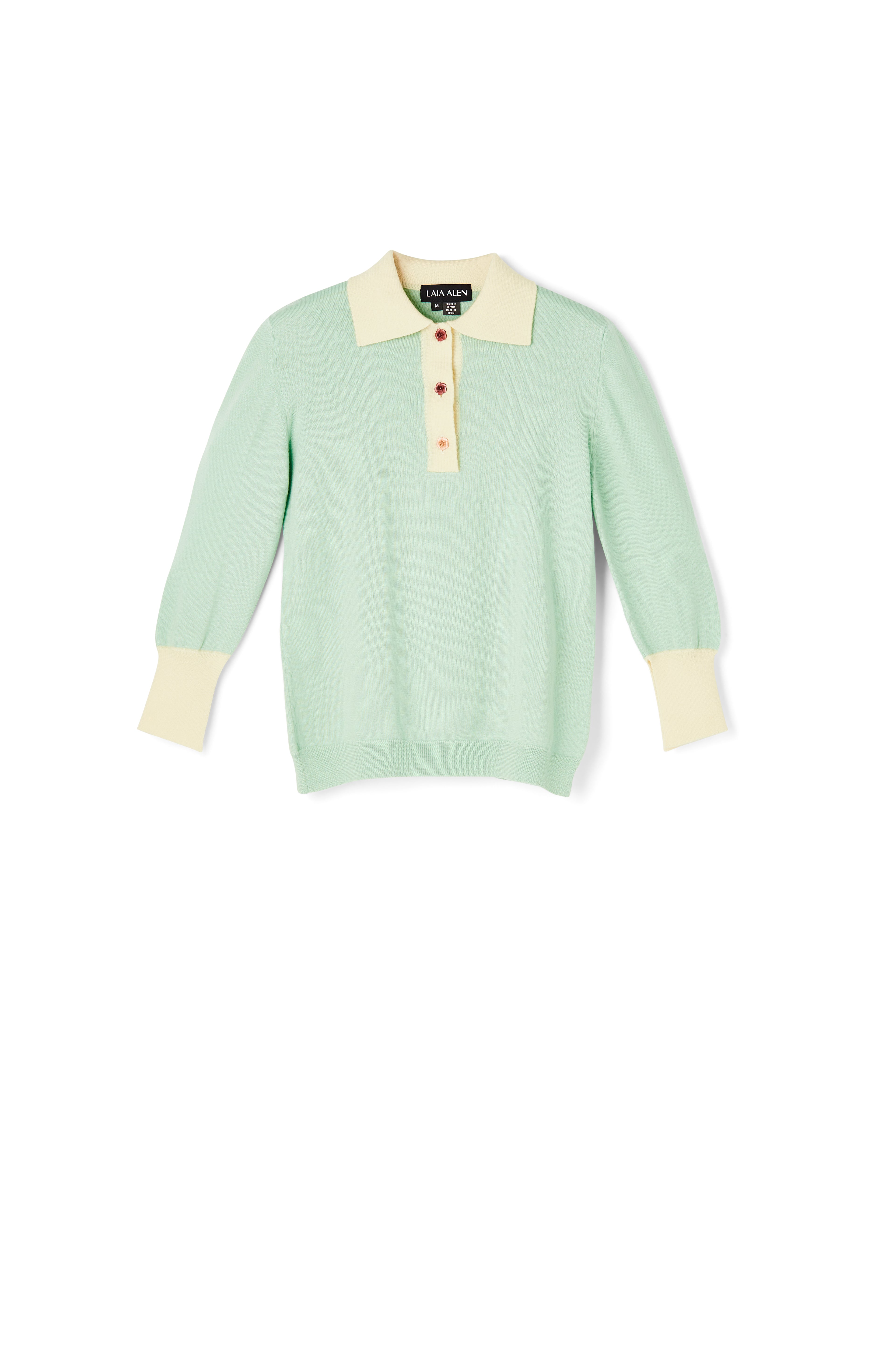 Emily Cashmere blend Polo Mint Green