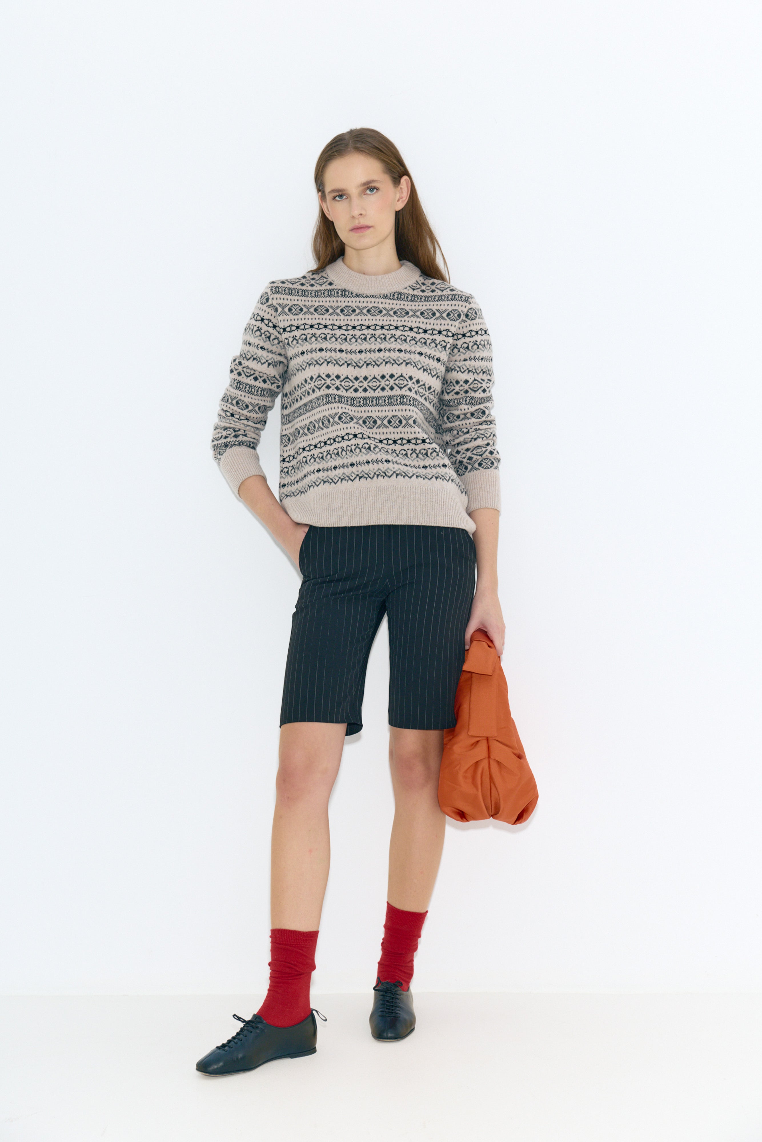 Sara Fair Isle Jumper Beige