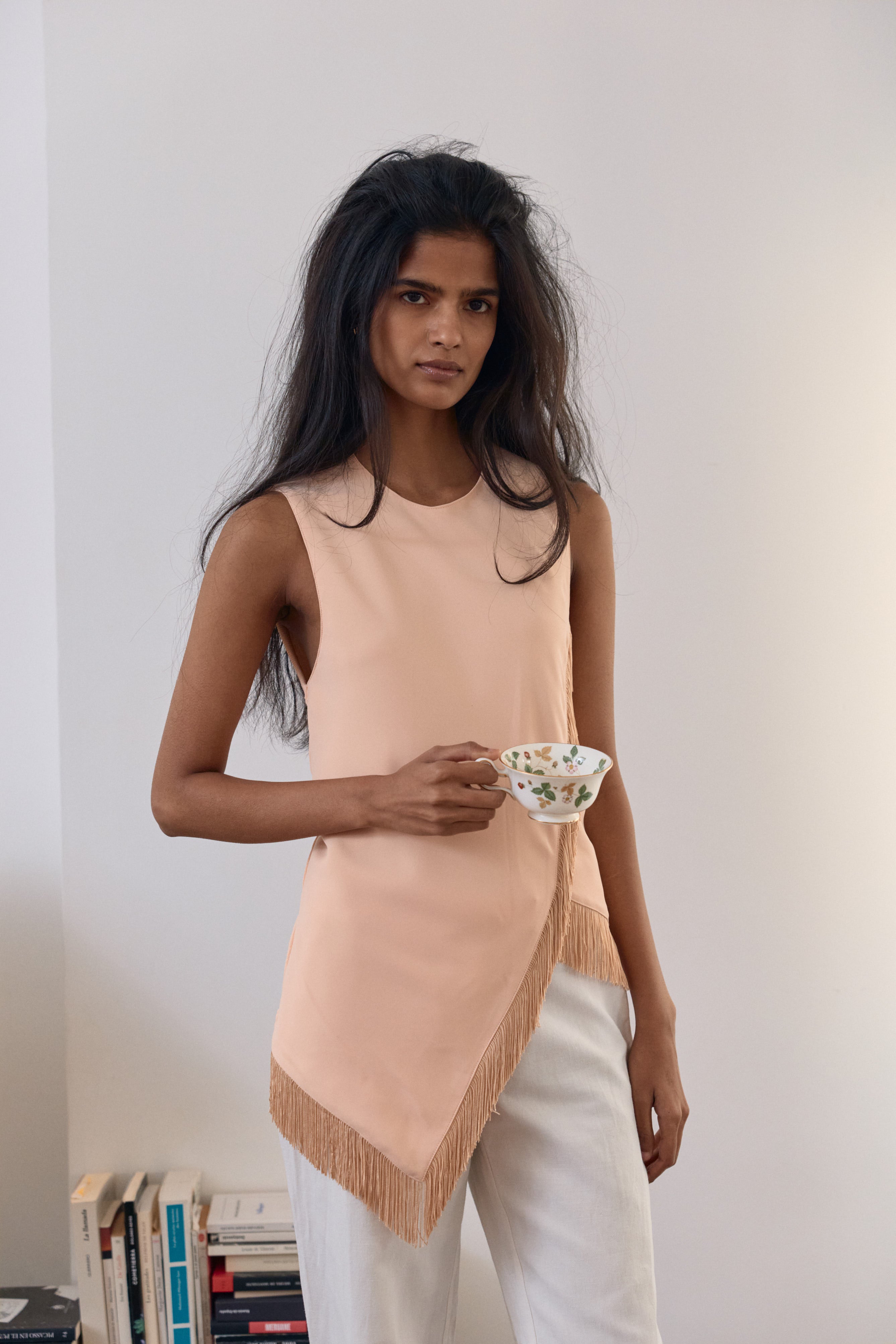 Ines Top Fringes Powder Pink