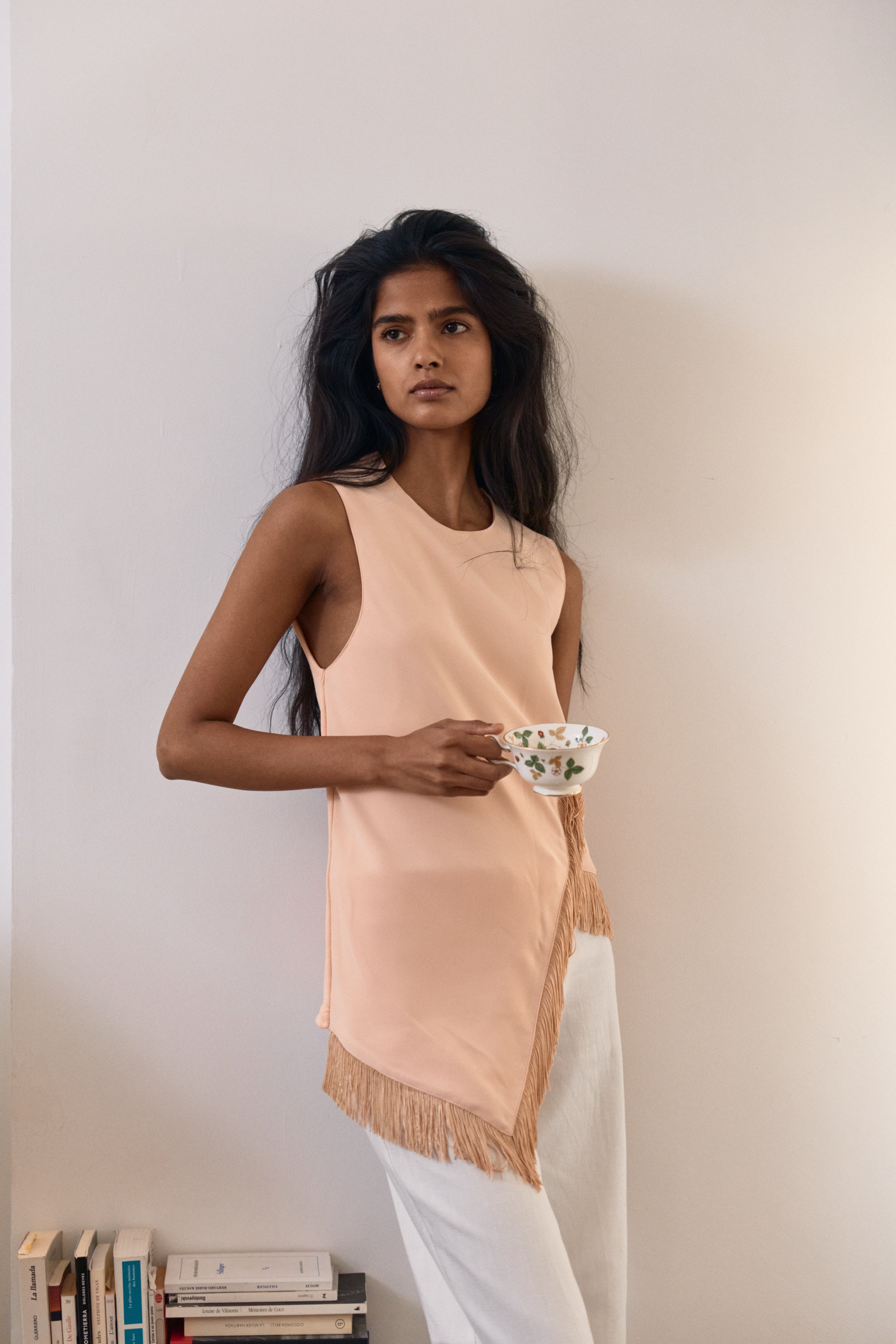 Ines Top Fringes Powder Pink