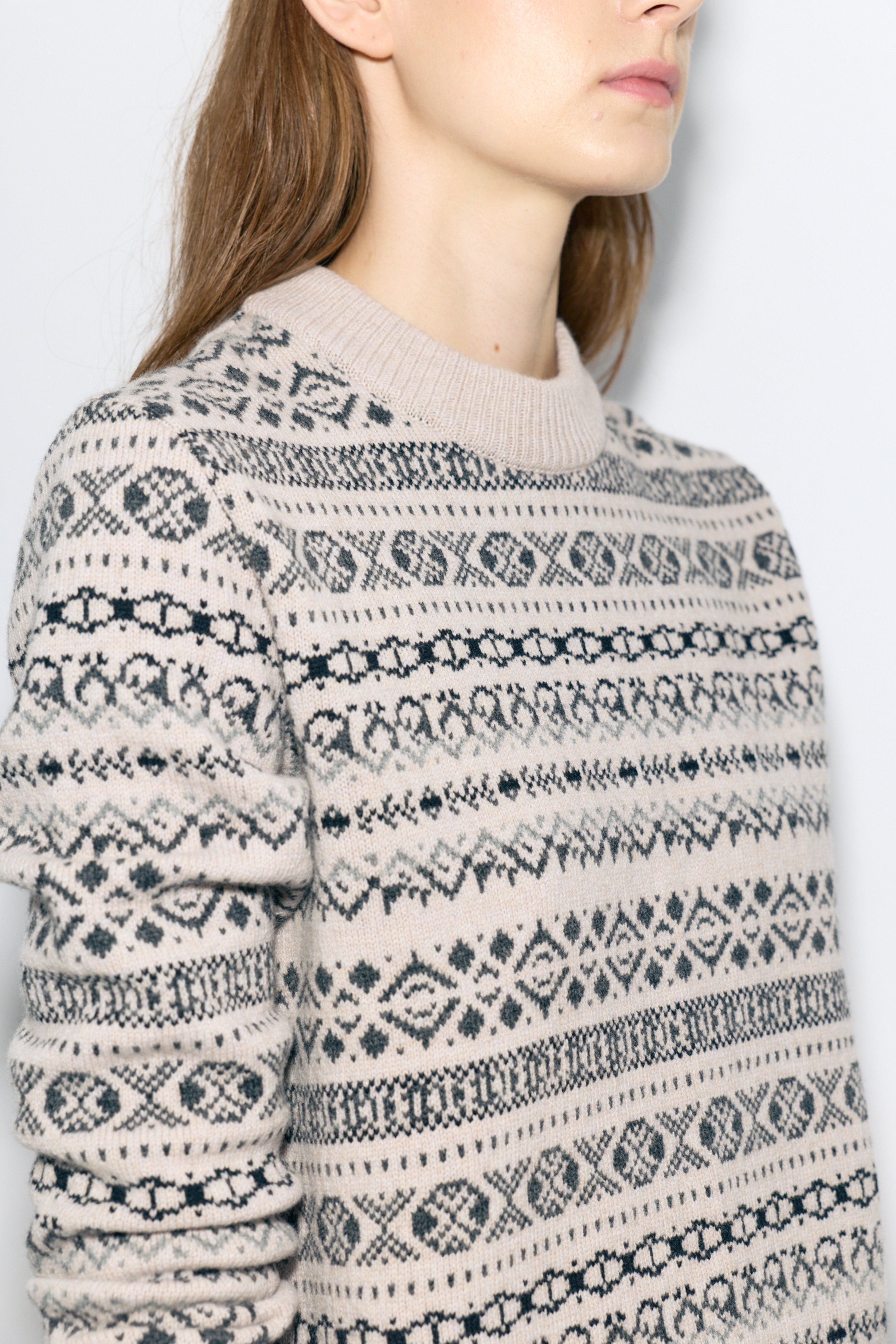 Sara Fair Isle Jumper Beige