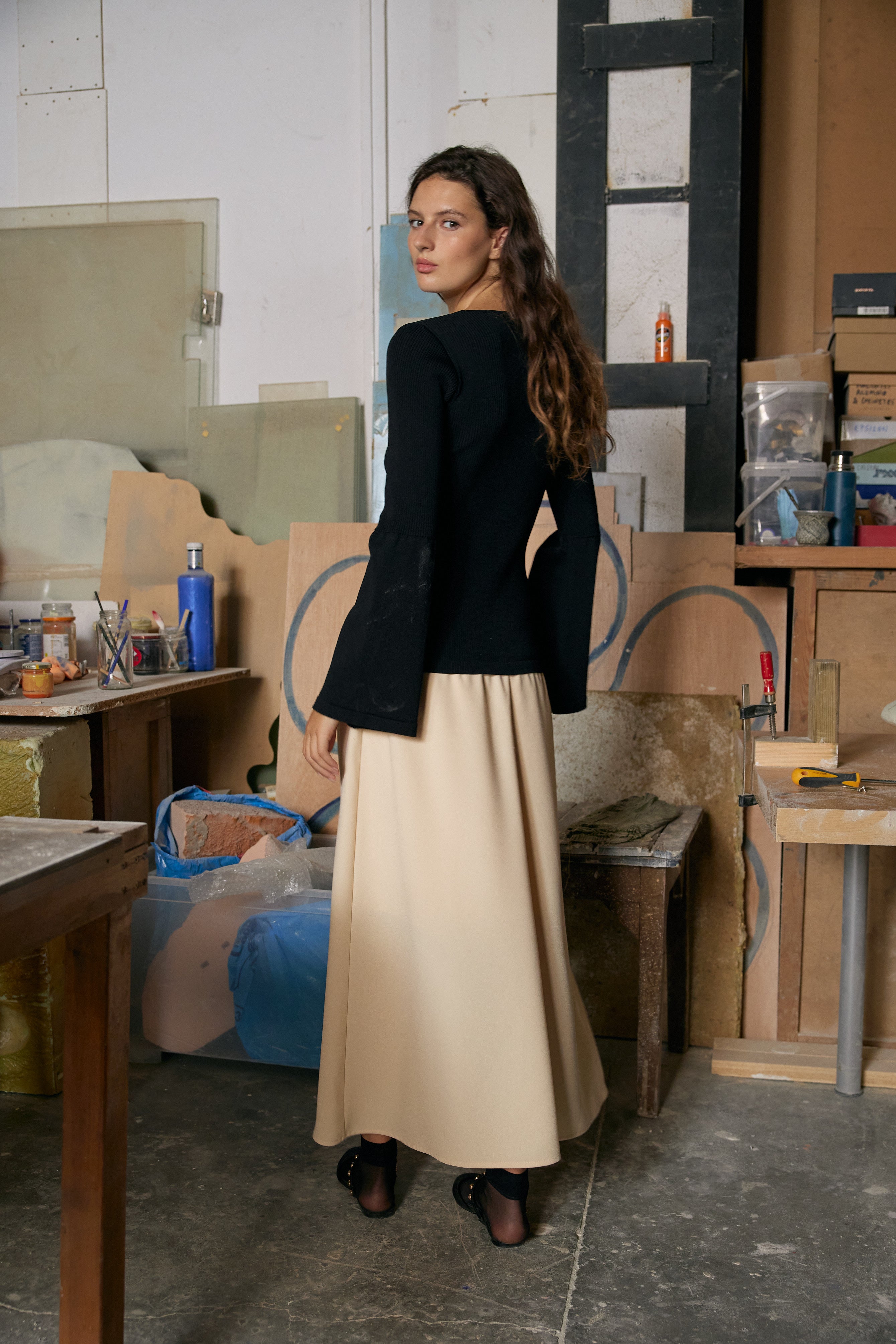 Sol Dress Black/Ecru