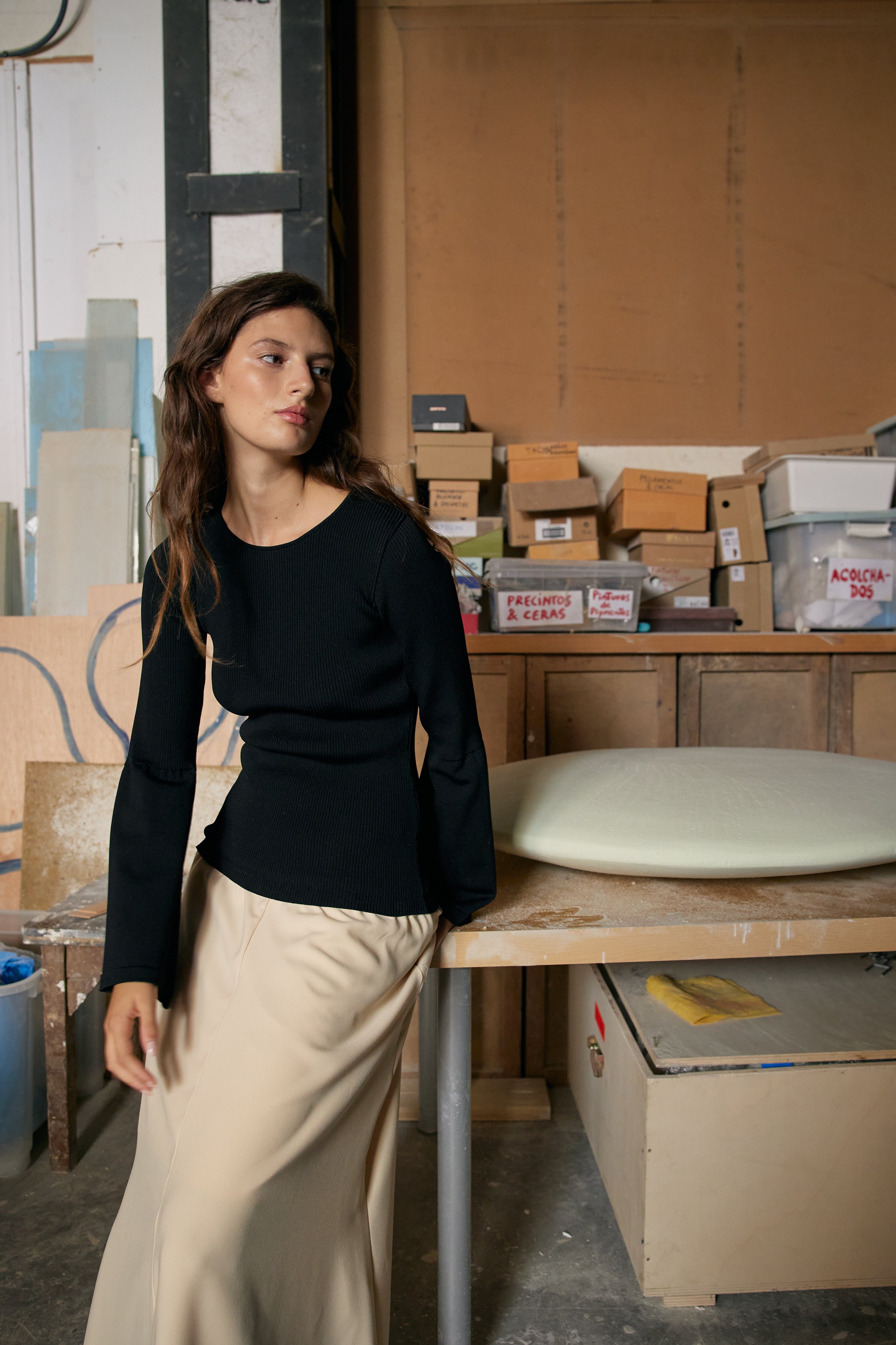 Sol Dress Black/Ecru