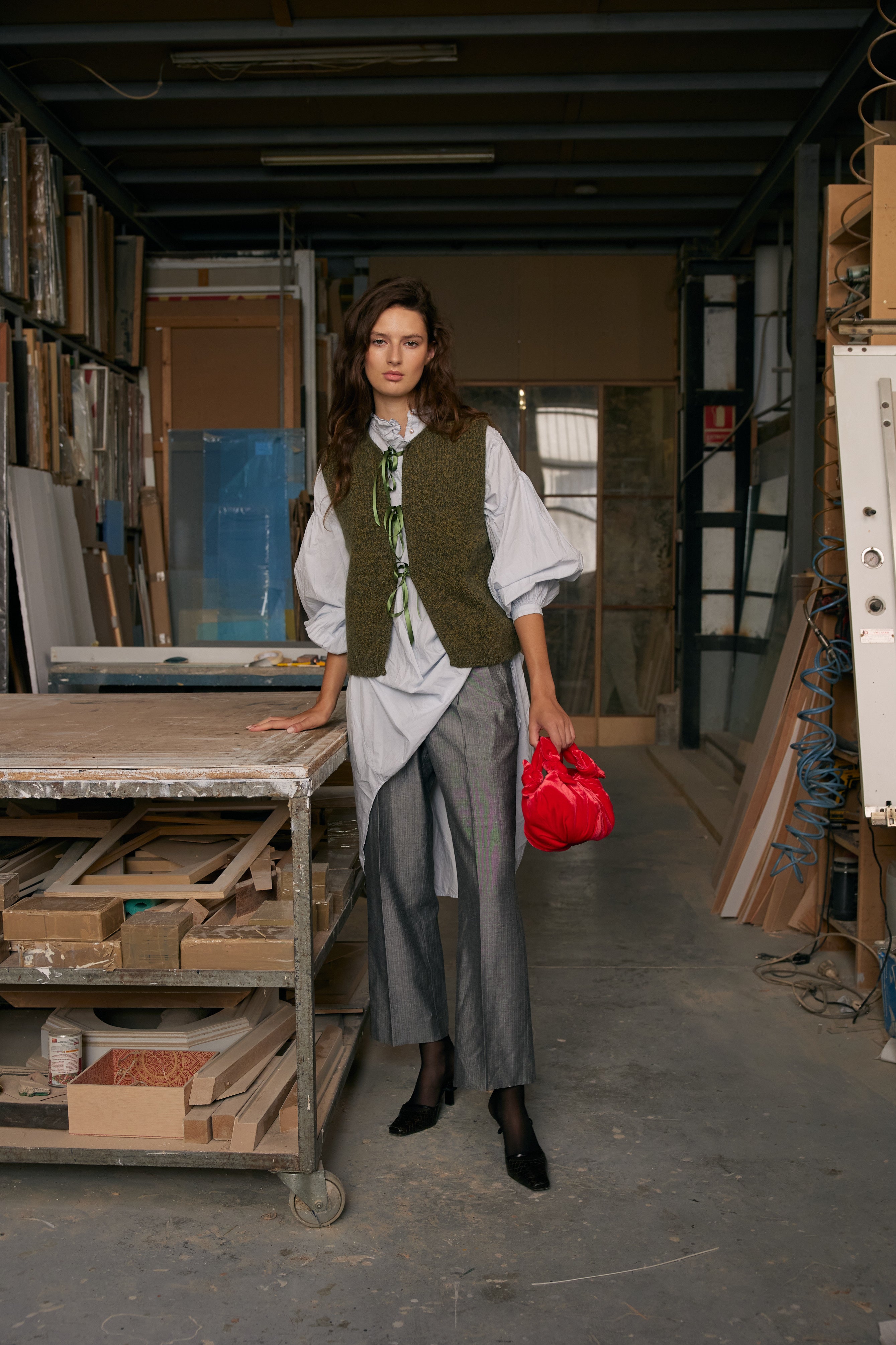 Mumi Bow Vest Olive