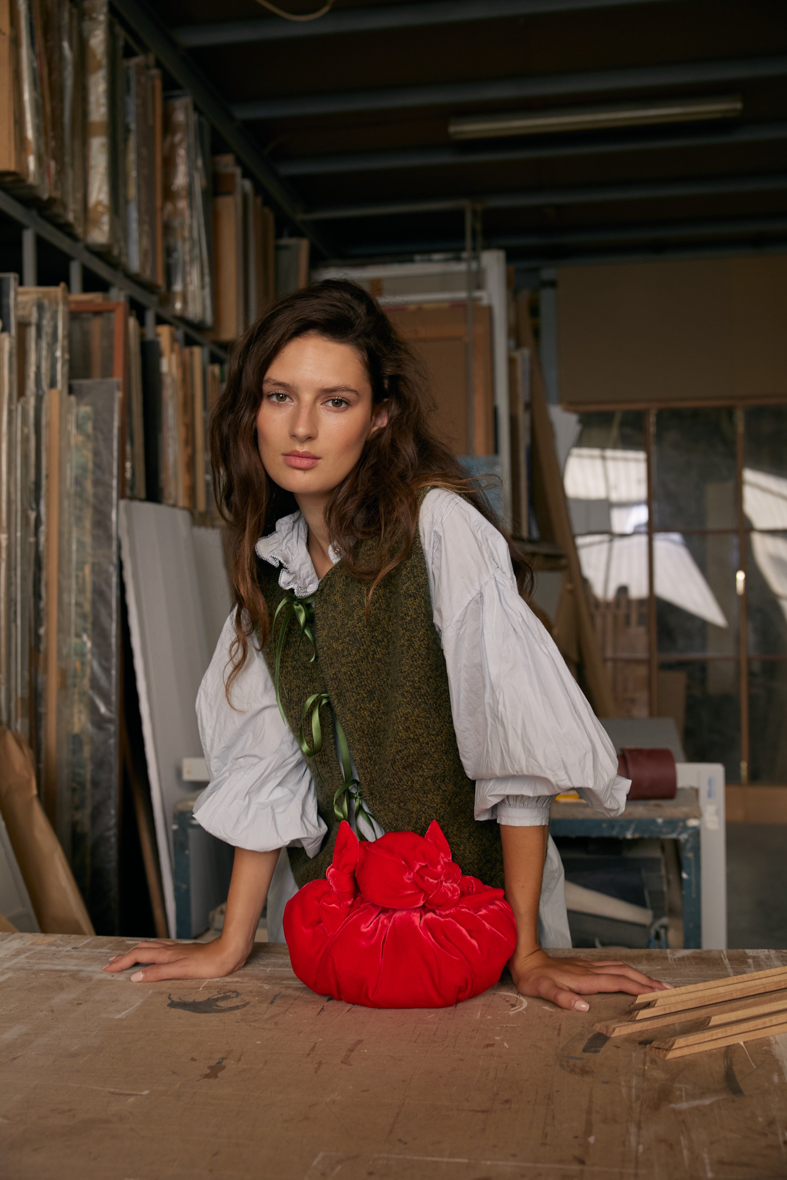 Mumi Bow Vest Olive