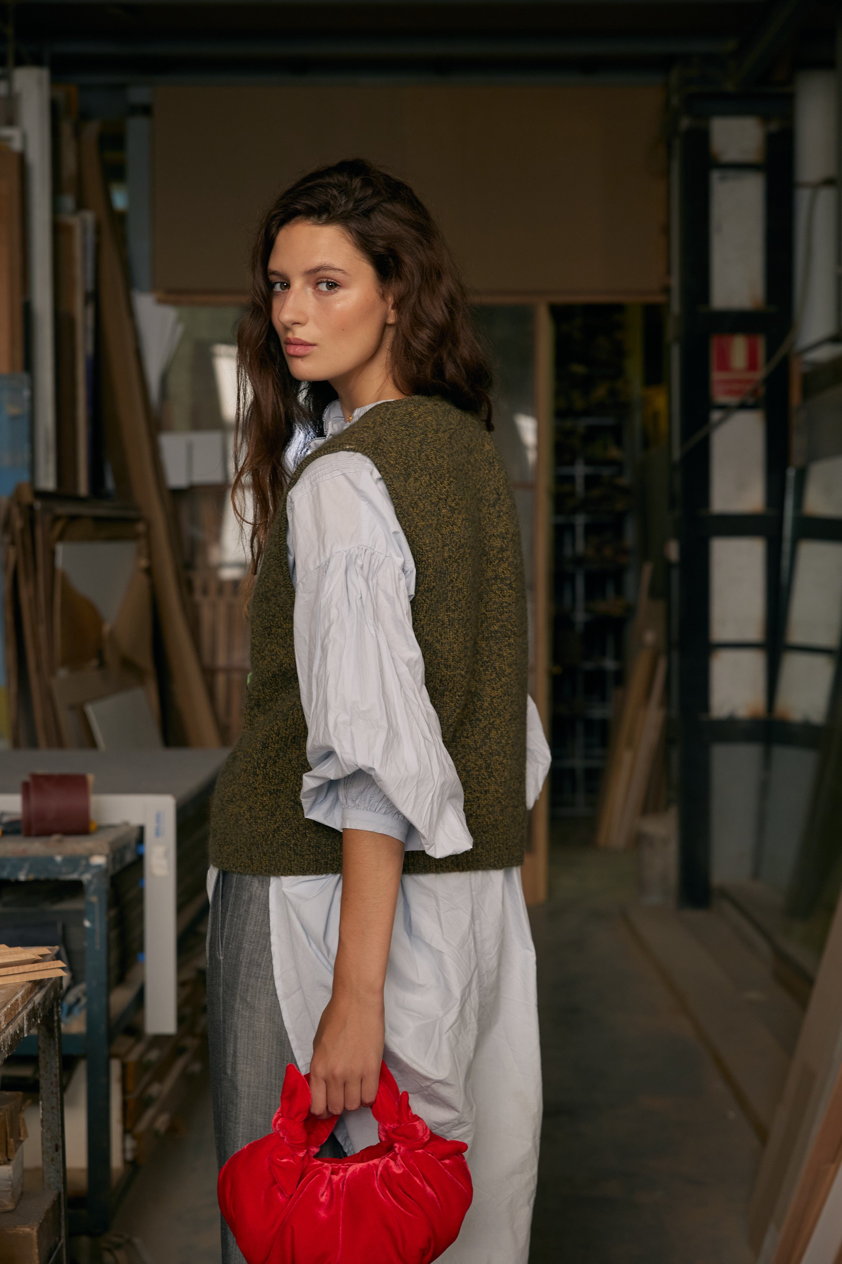 Mumi Bow Vest Olive