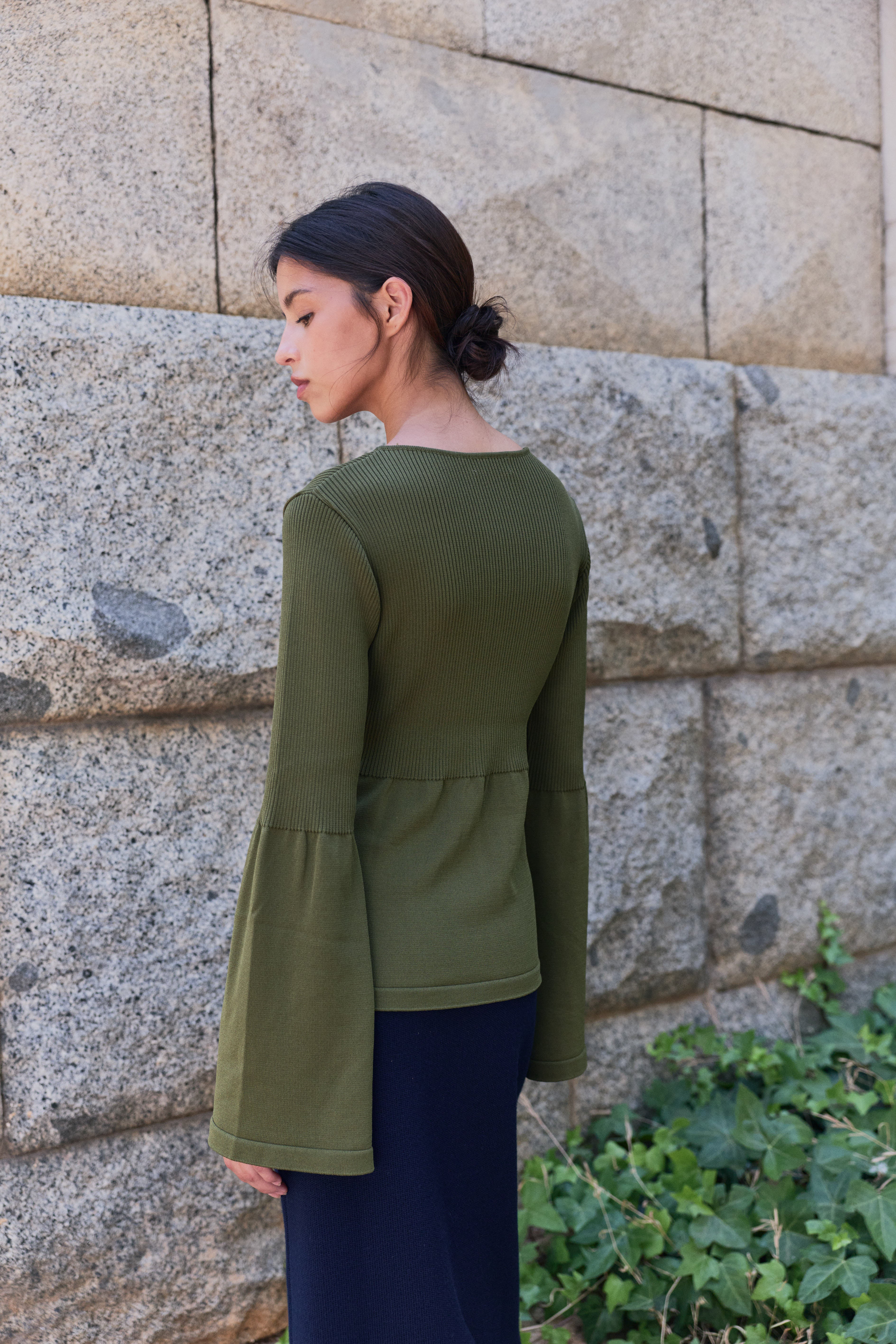Vanesa Top Flared Military Green