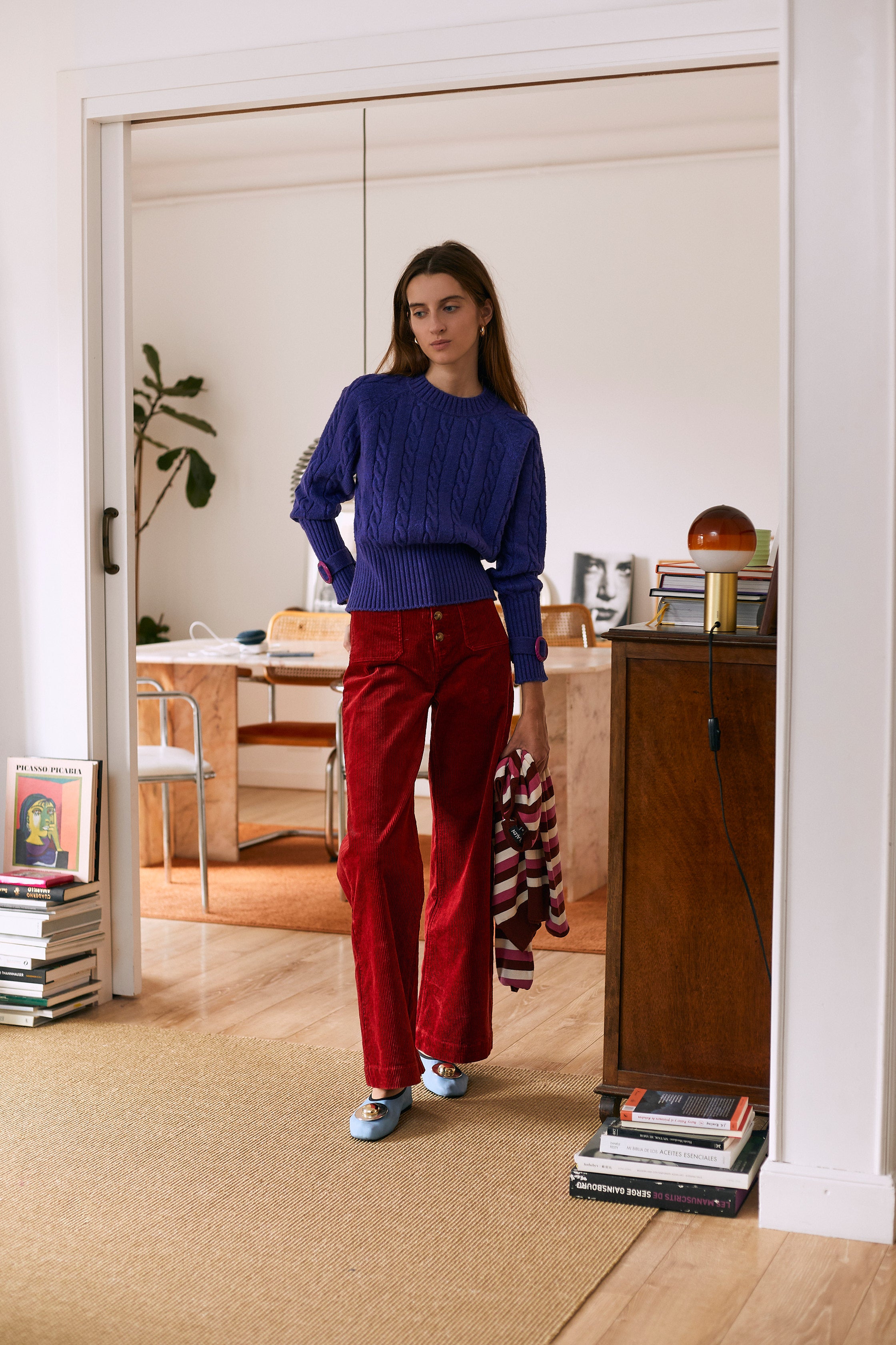 Clara Cable Knit Sweater Blue