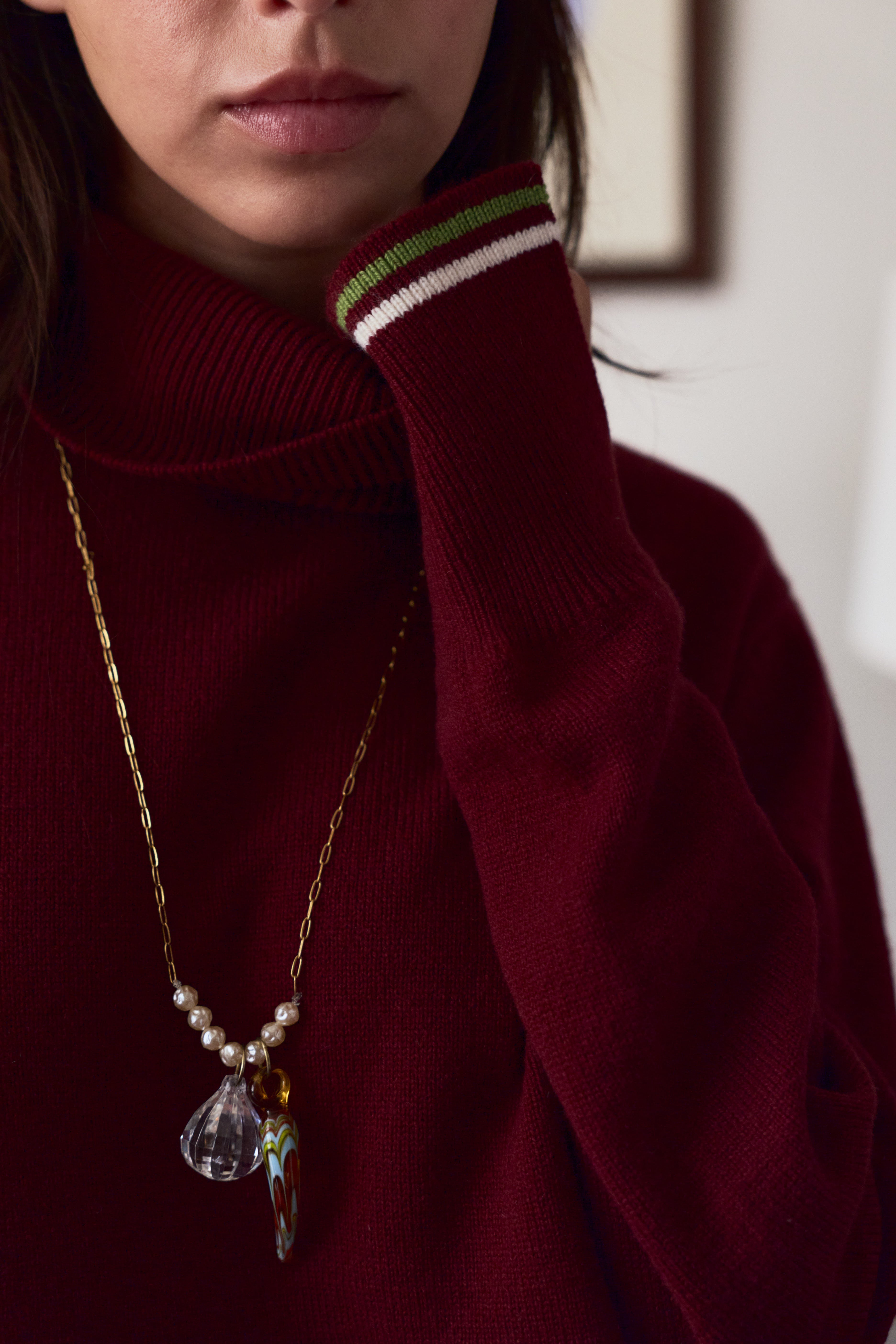 Berta Cashmere blend Crew Neck Wine