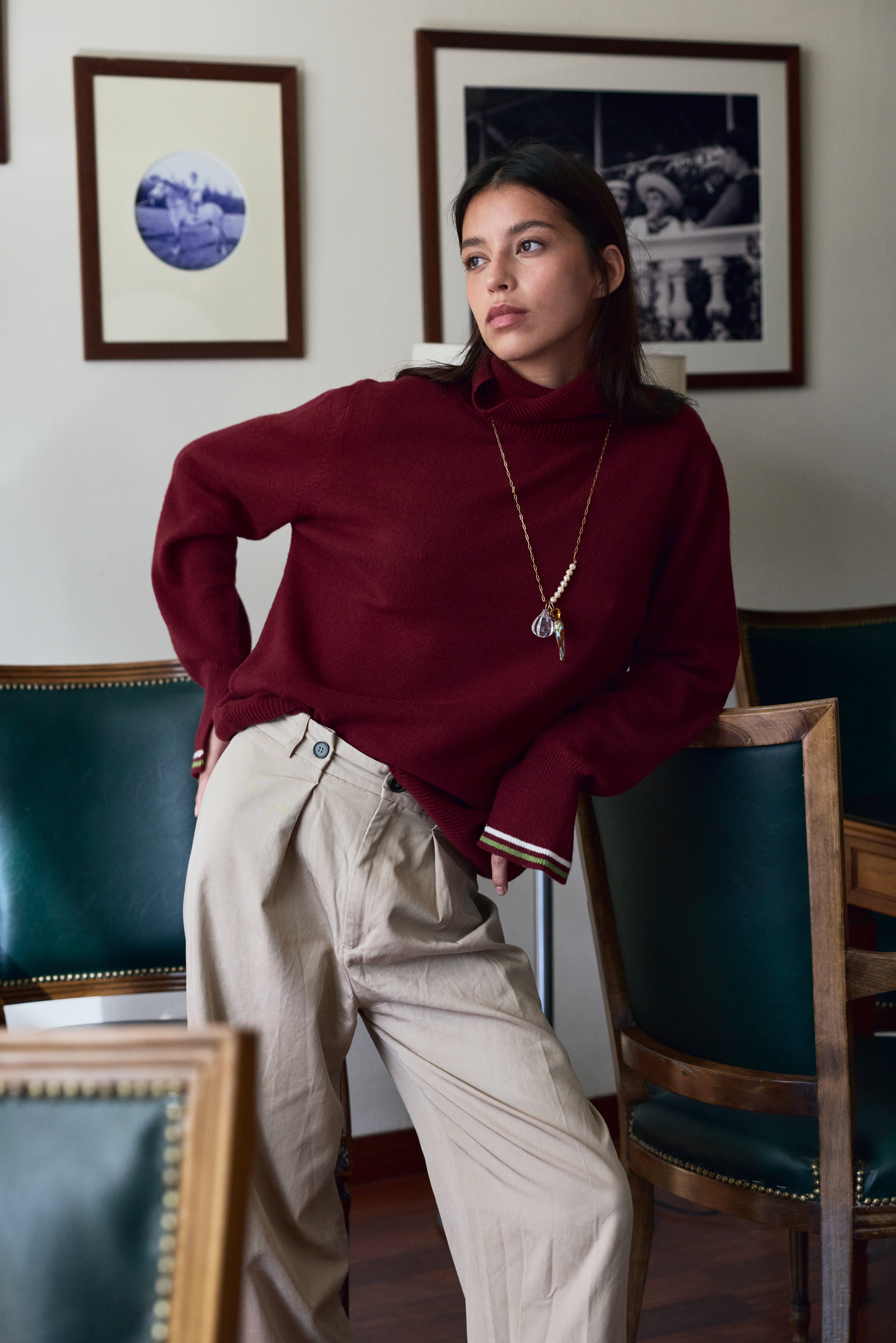 Berta Cashmere blend Crew Neck Wine