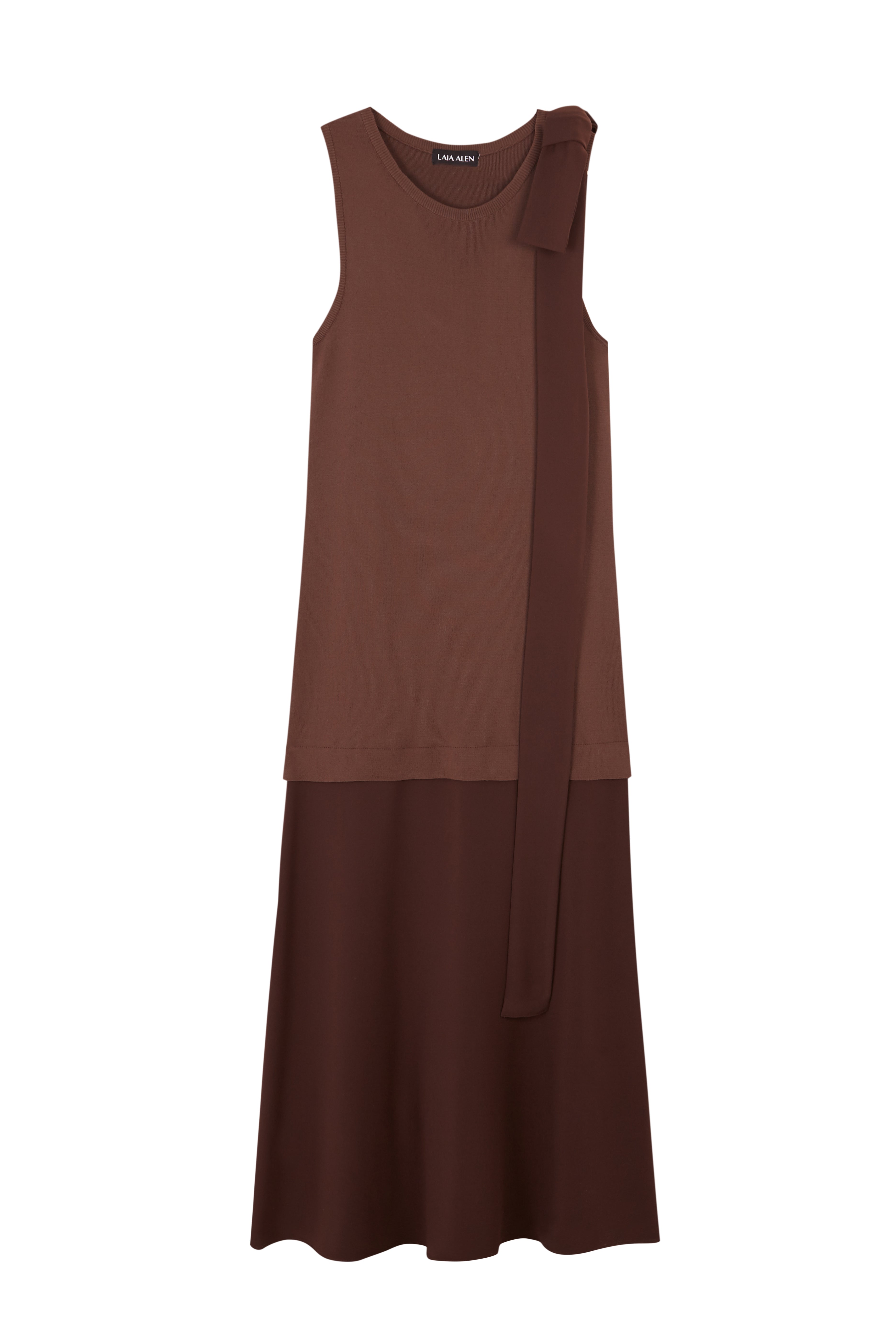 Sandra Bow Dress Brown