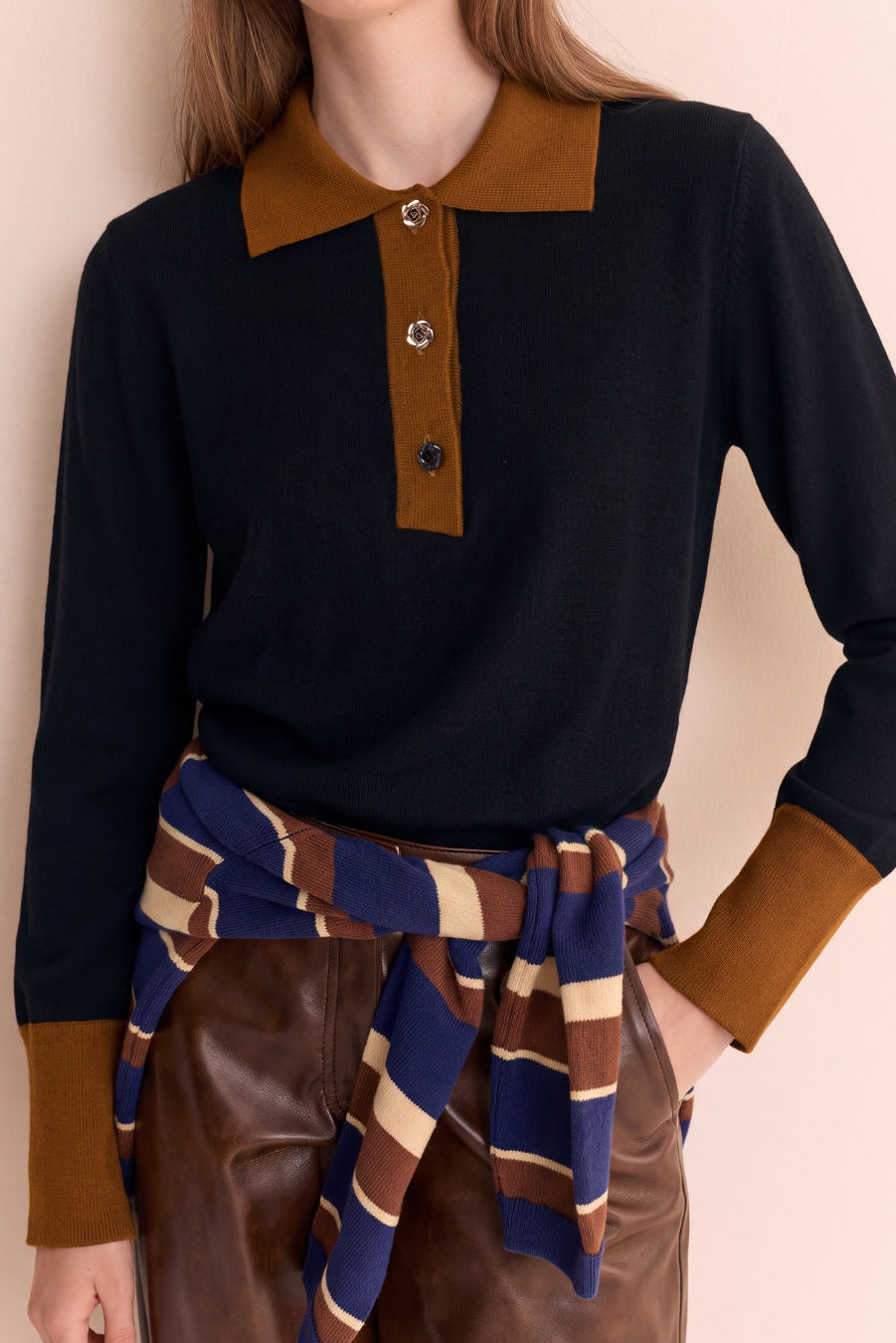 Emily Cashmere Polo Black
