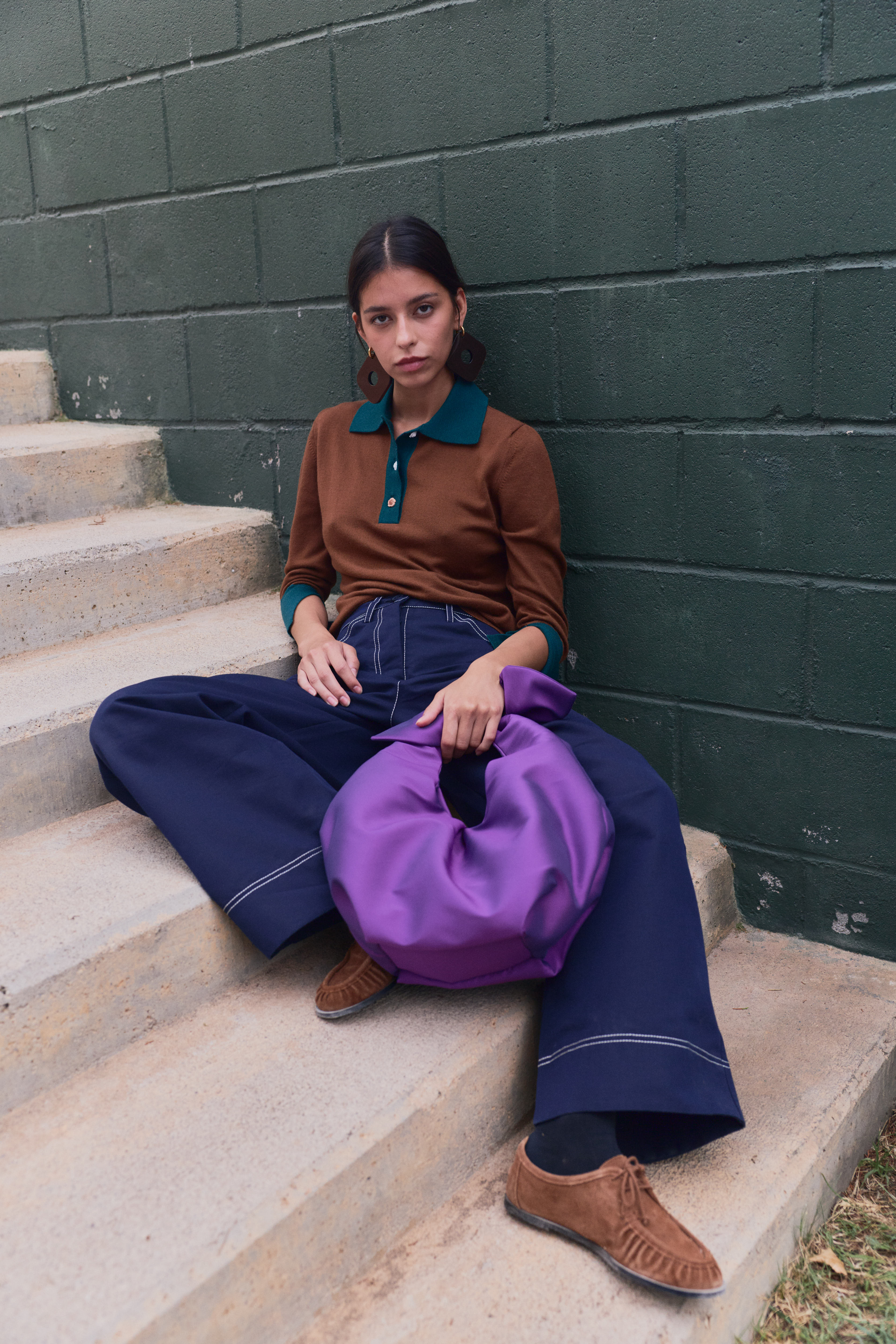Emily Cashmere blend Polo Brown