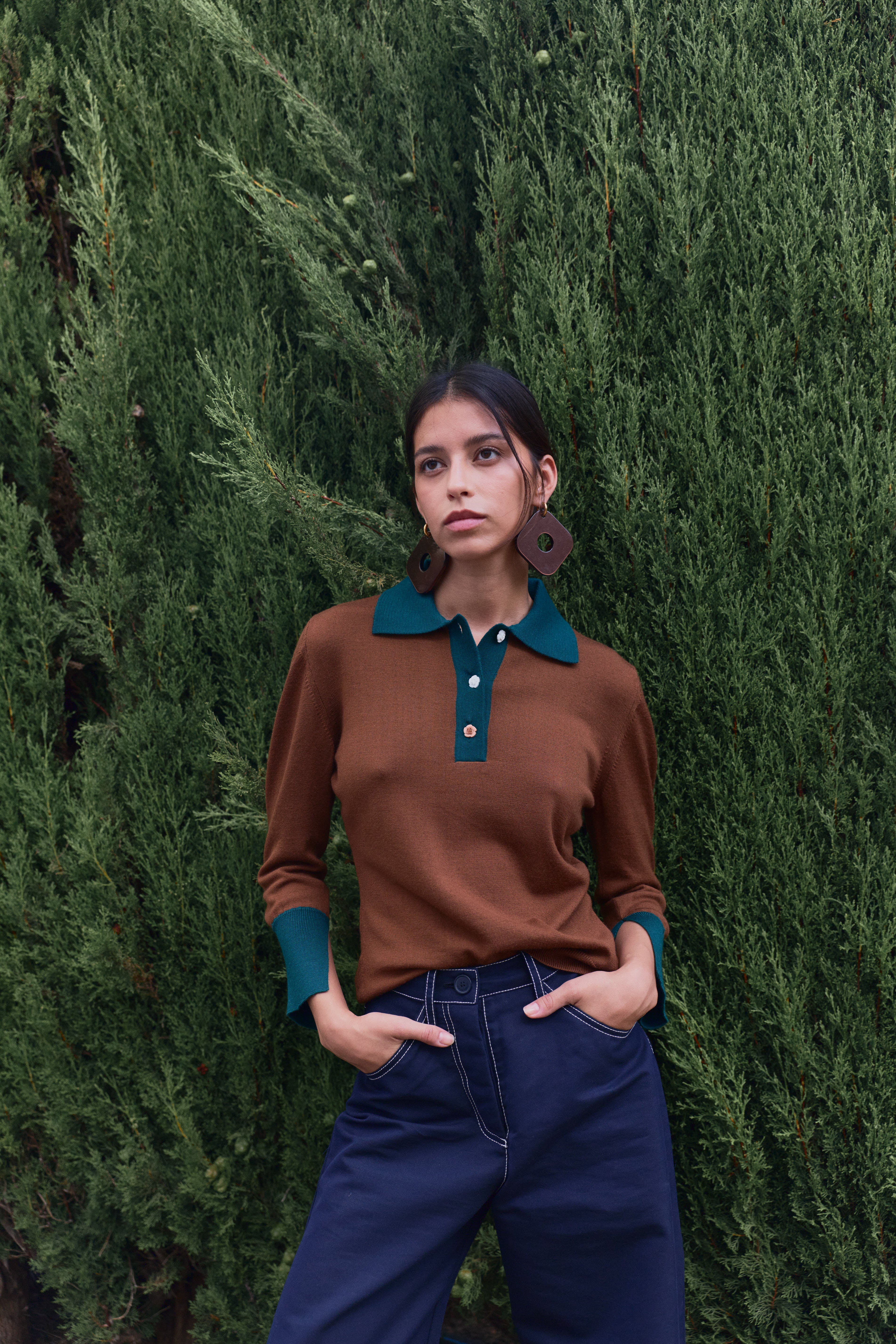 Emily Cashmere blend Polo Brown