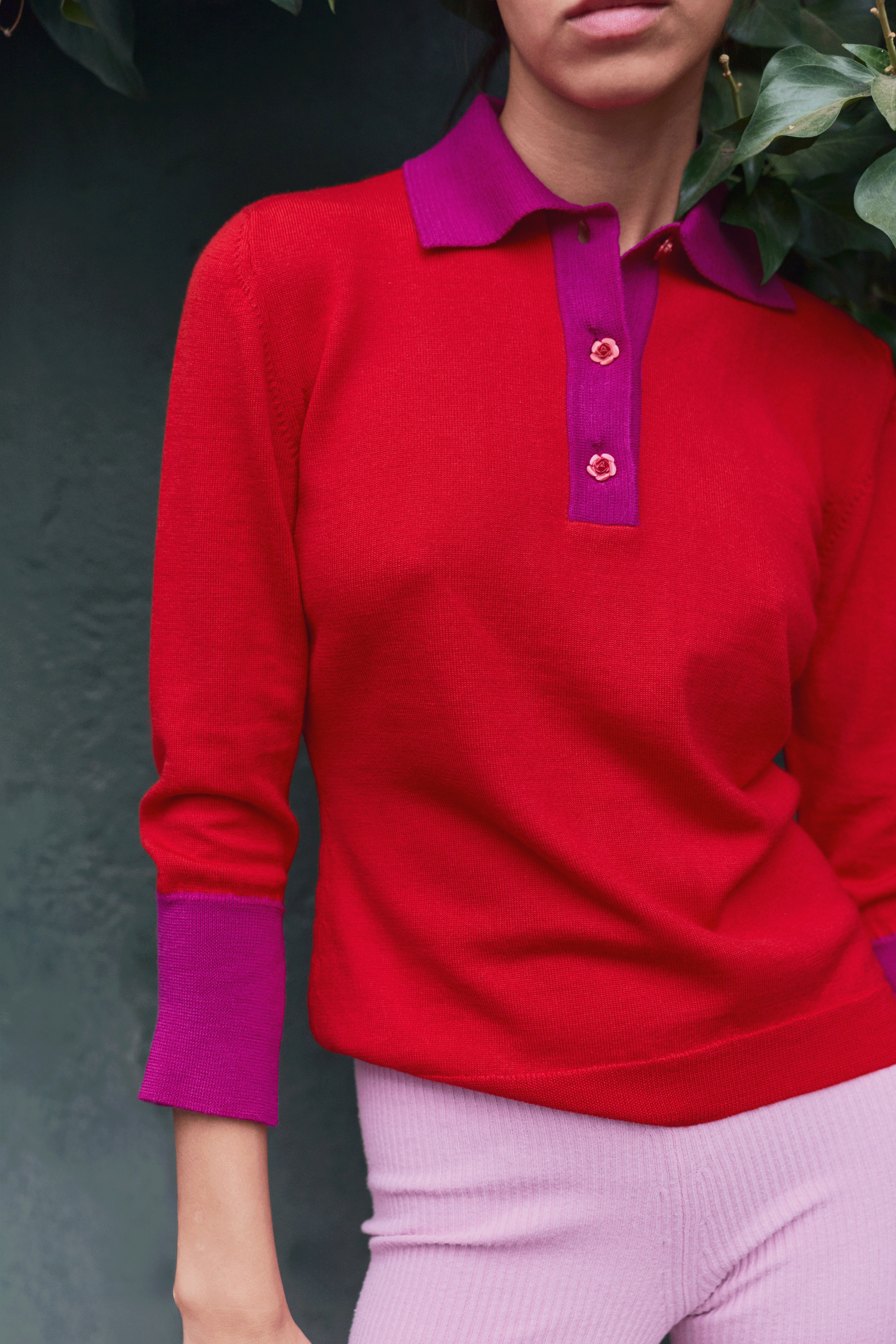 Emily Cashmere blend Polo Red