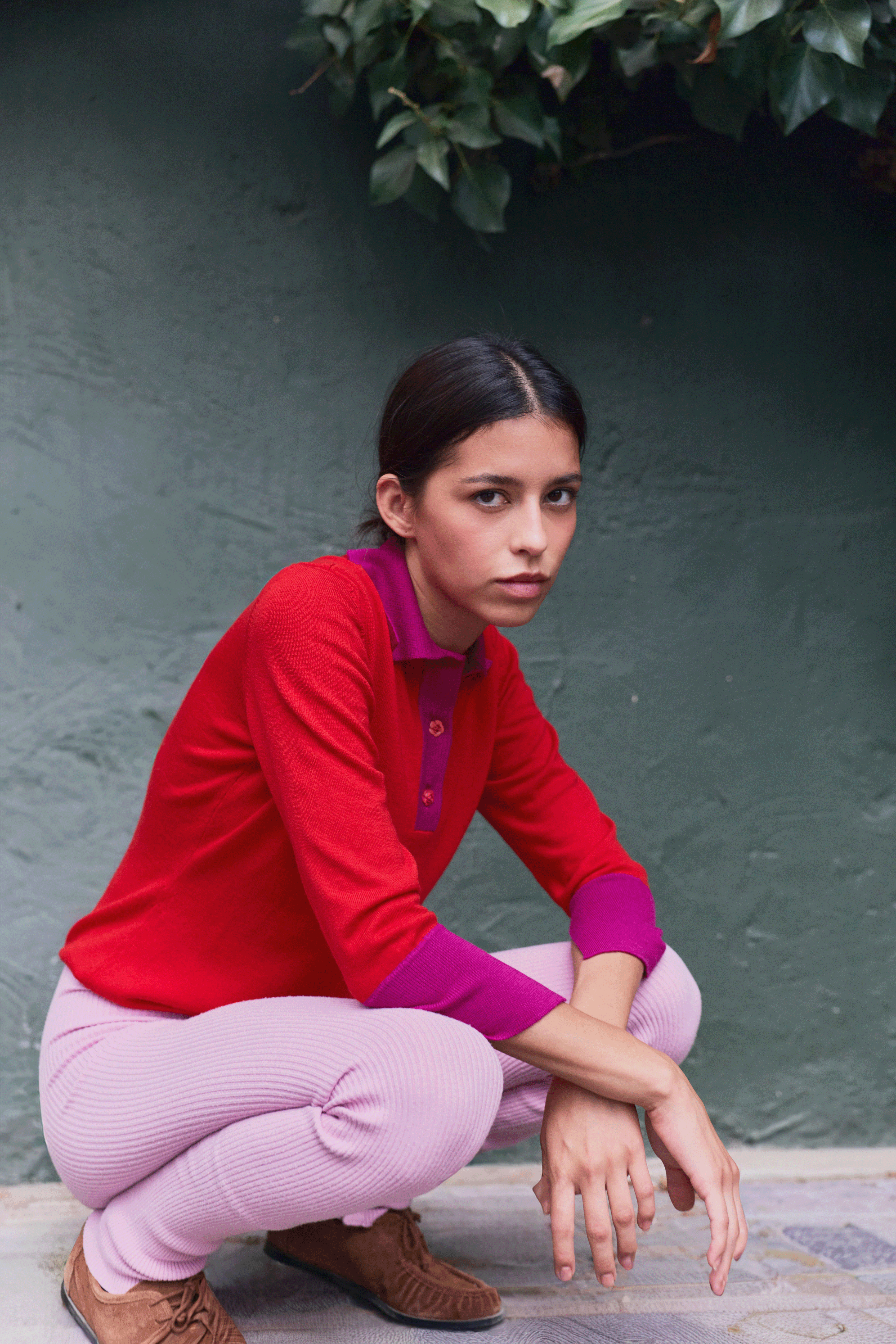 Emily Cashmere blend Polo Red