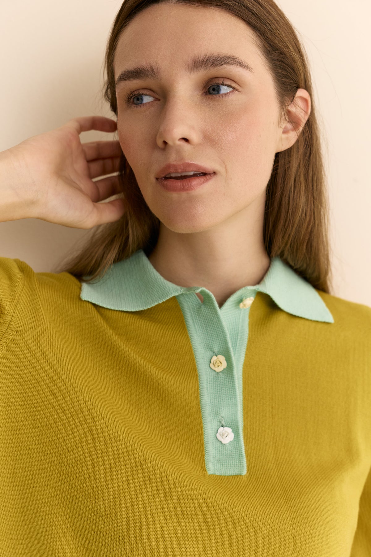 Emily Cashmere Polo Mustard