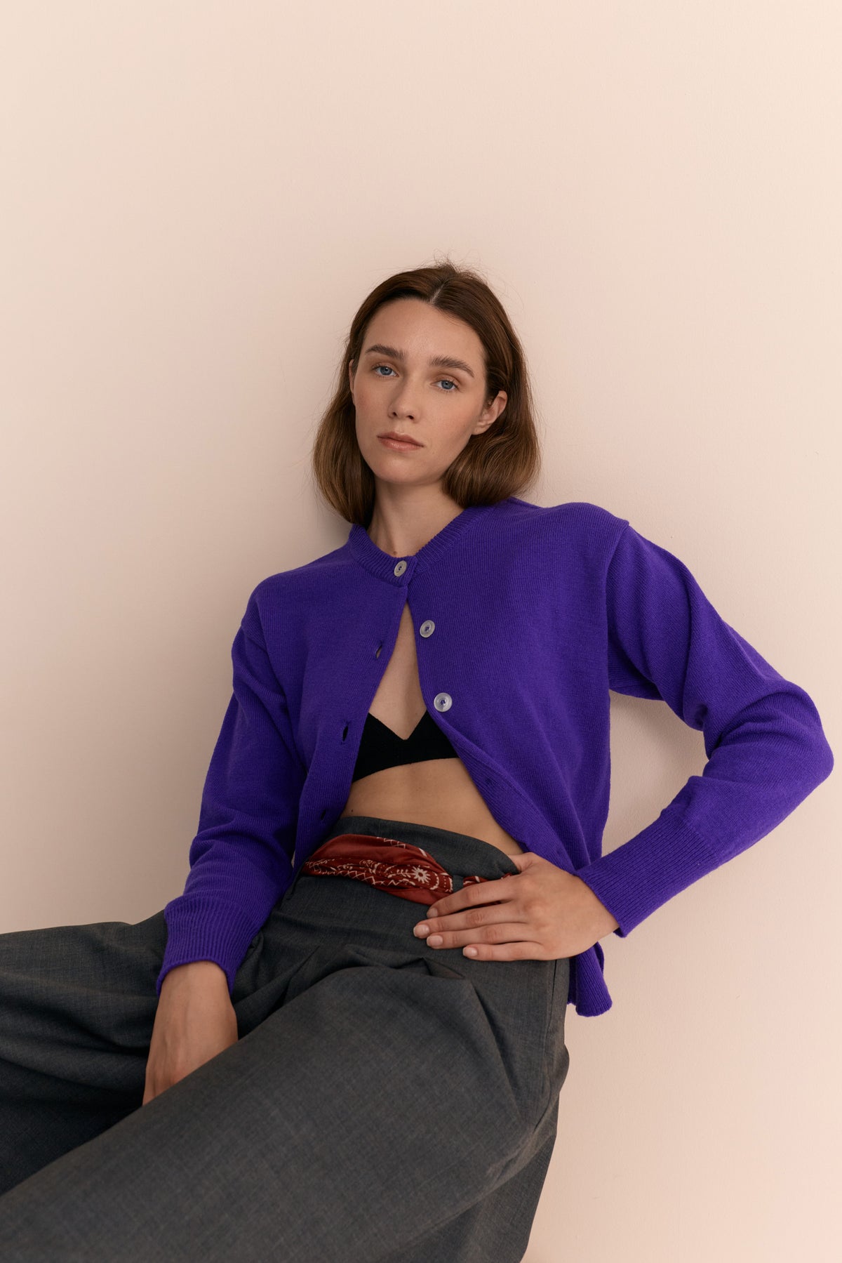 Kent Cardigan Purple