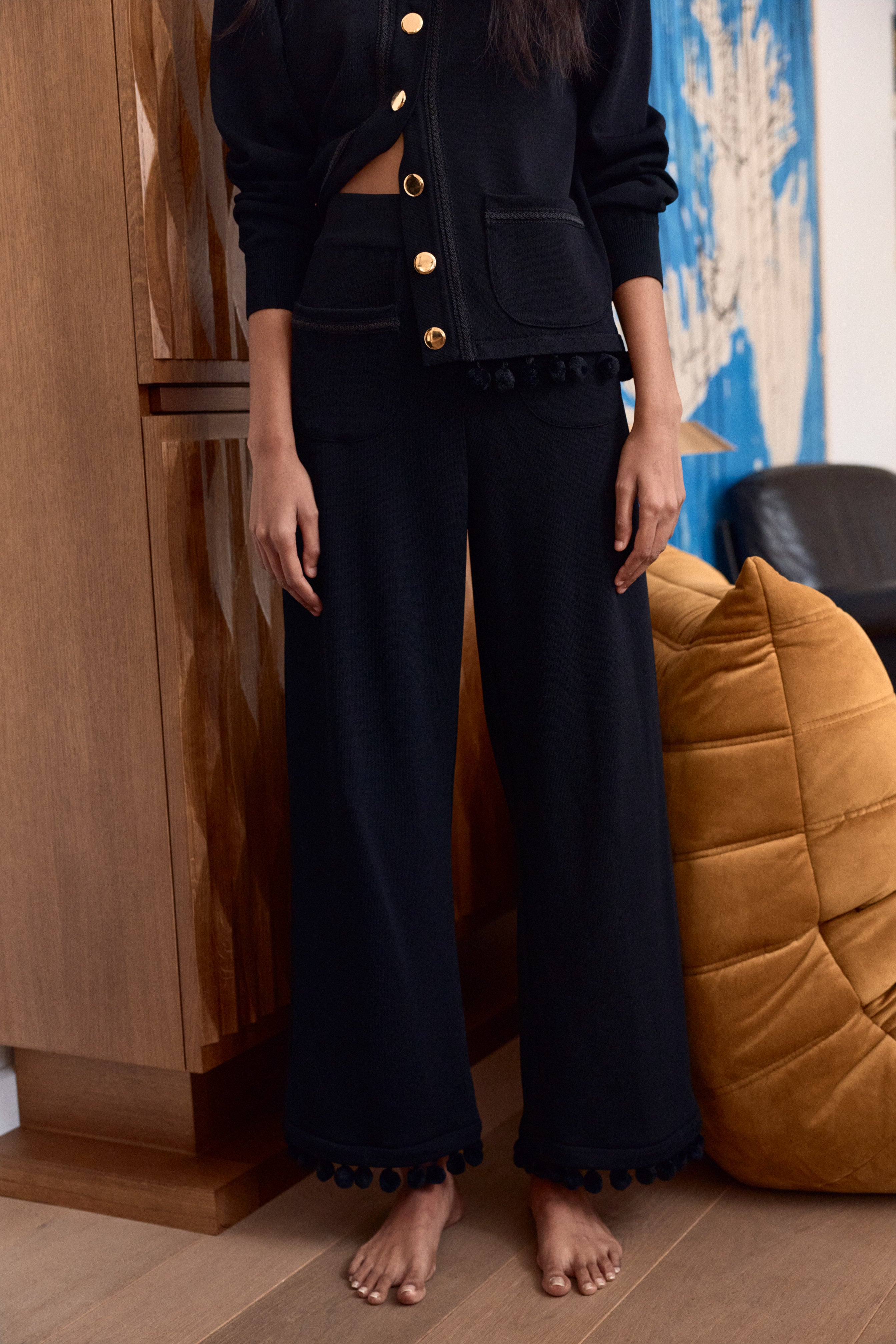 Margarita Pants Pom-Pom Black