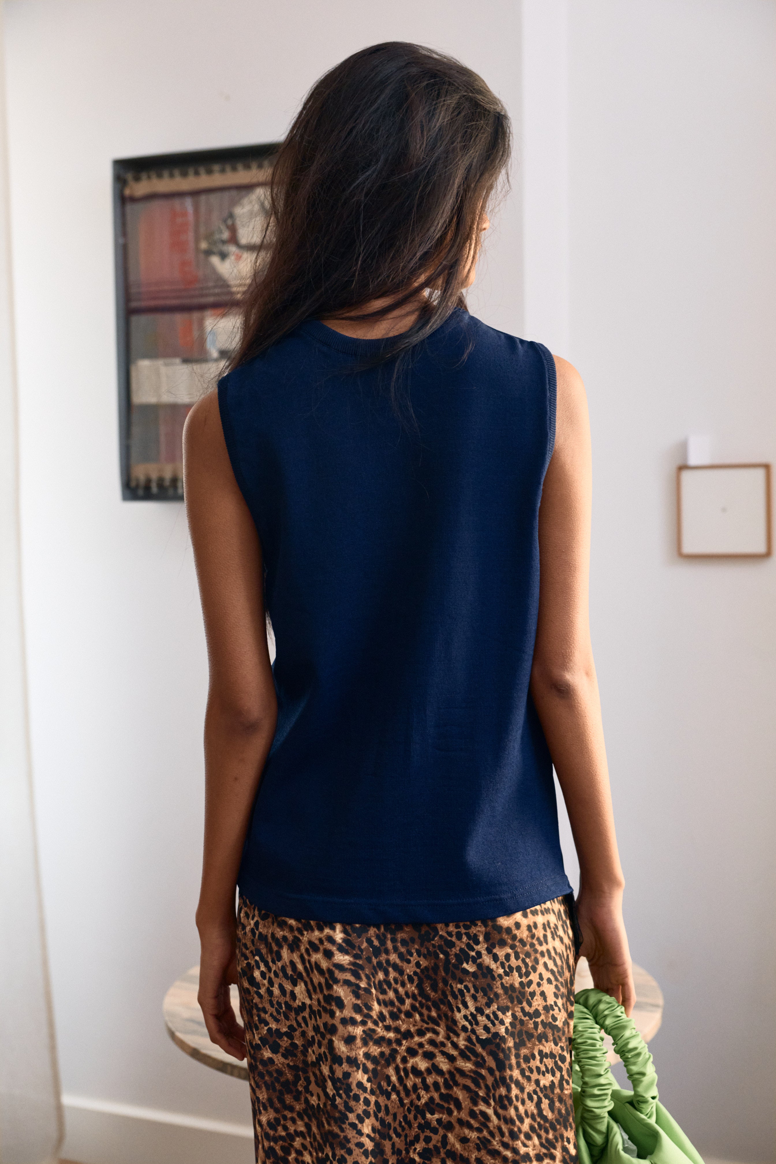 Ines Top Fringes Navy
