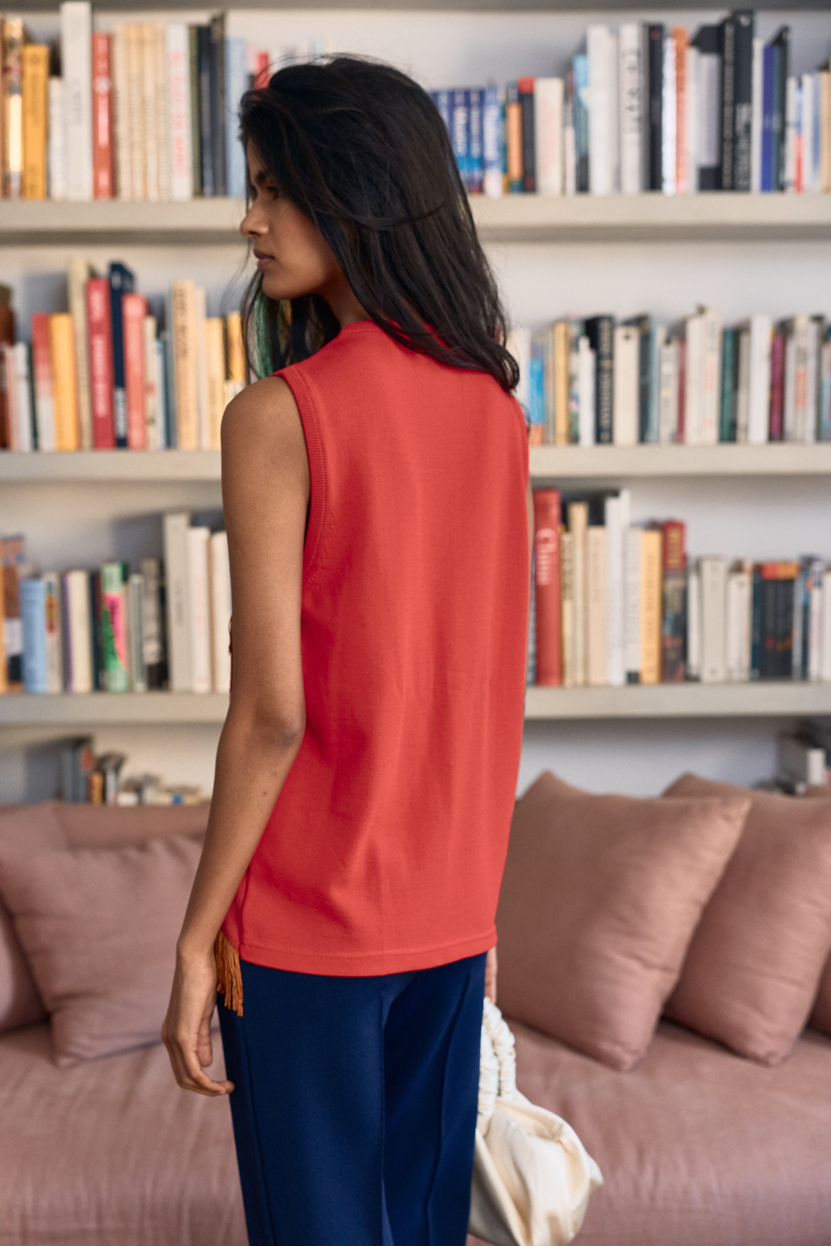 Ines Top Fringes Red