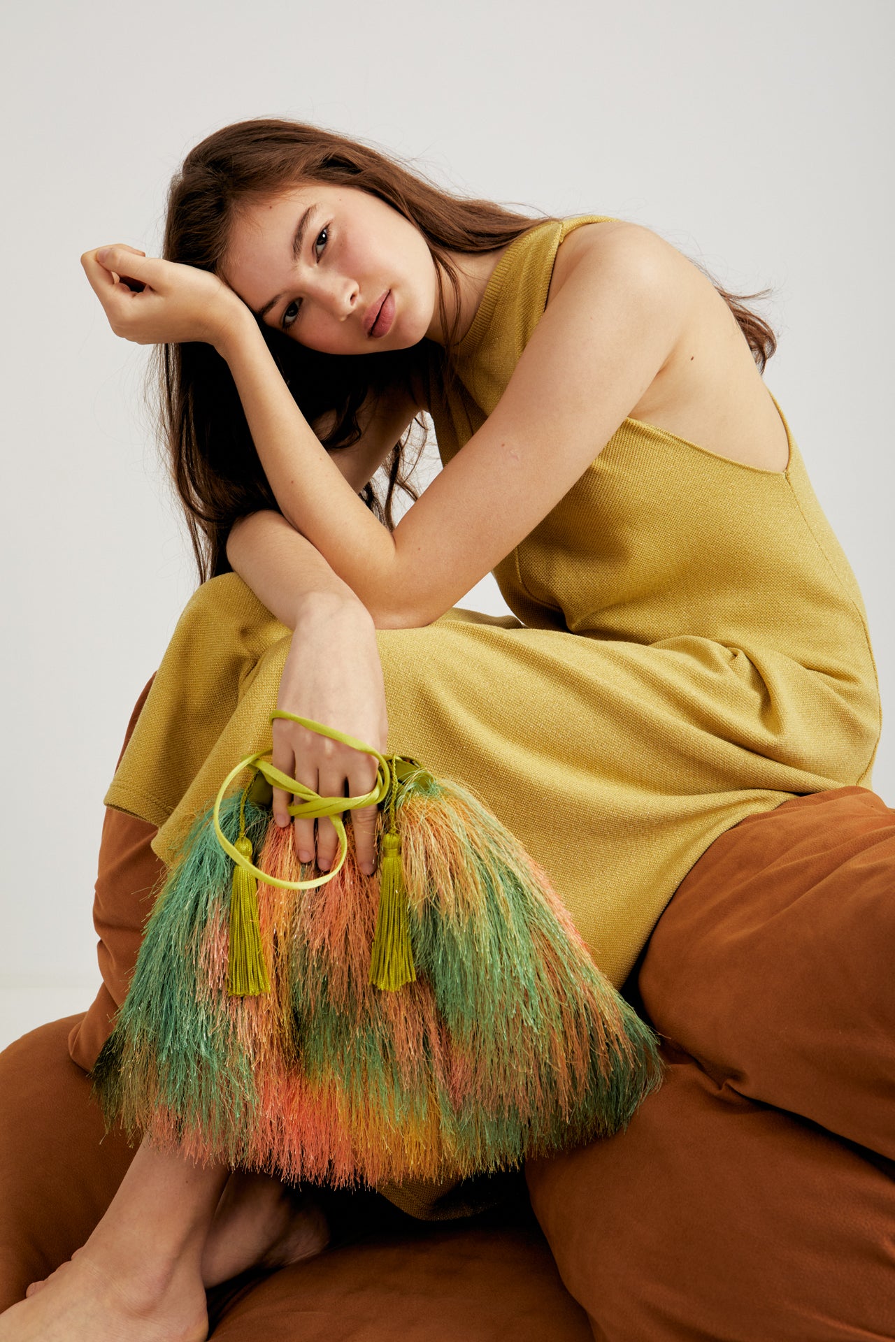 maxi omi fringes bag orange 