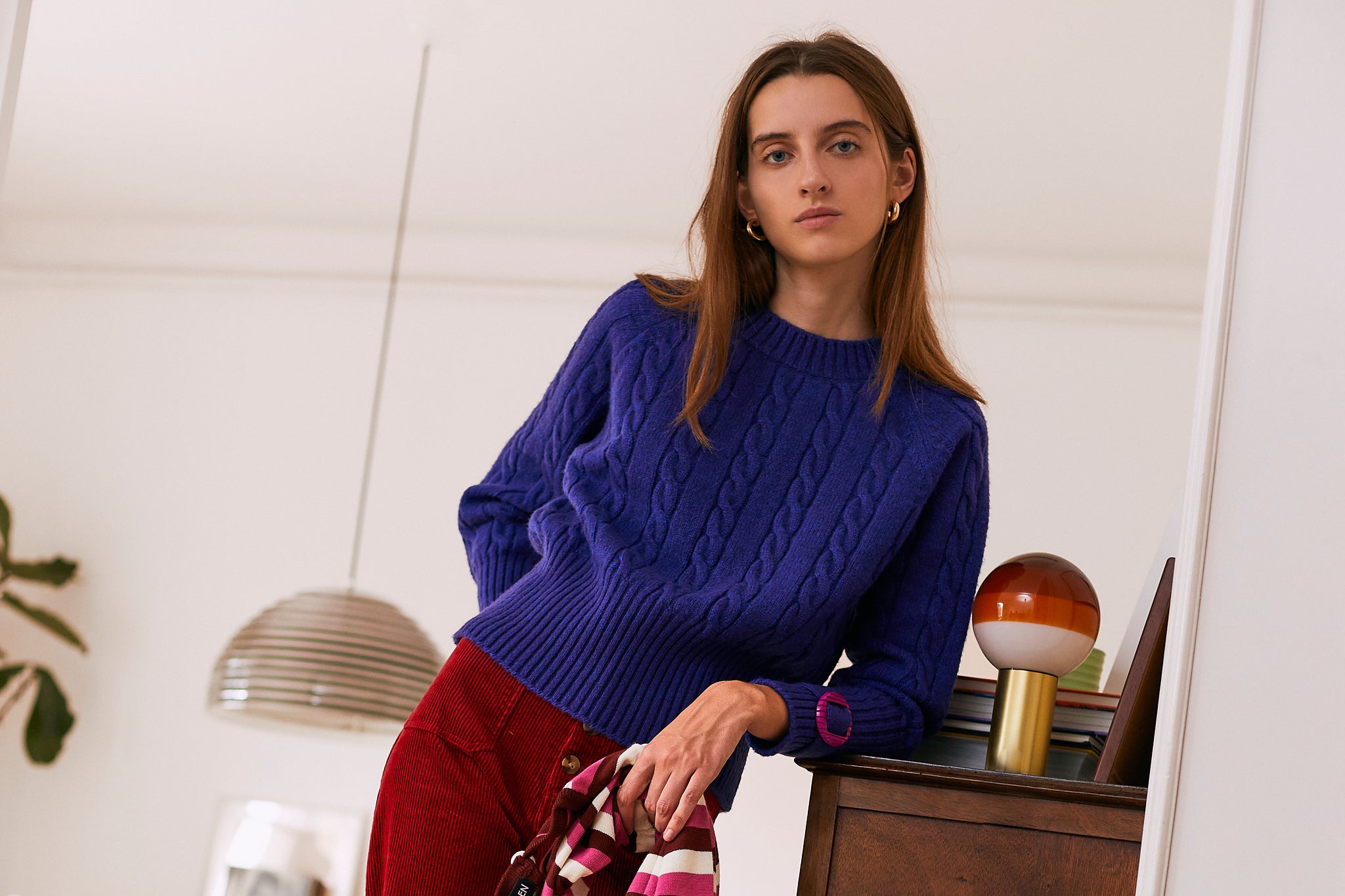 Clara Cable Knit Sweater Blue