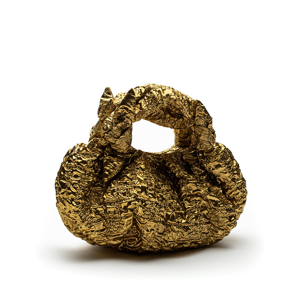 bernatta mini gold textured bag